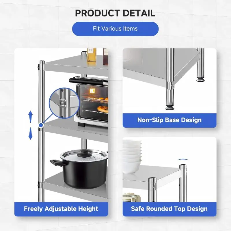  Stainless Steel Shelves+Detail