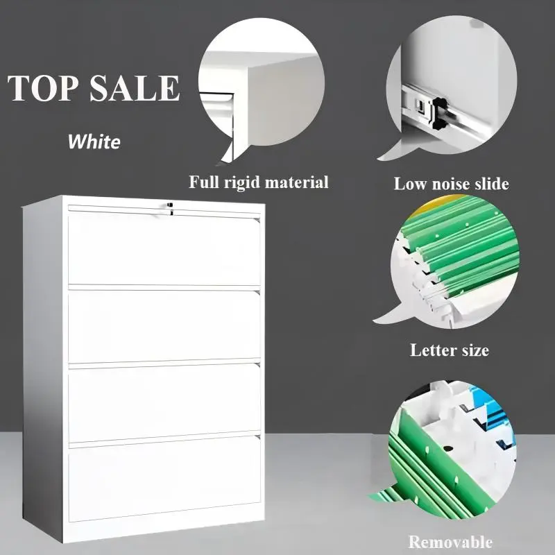 4 Drawer Lateral Steel File Cabinet+Detail 4 Drawer Lateral Steel File Cabinet+Detail