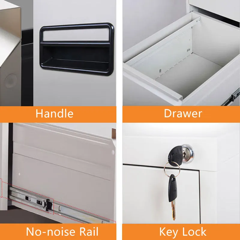  4-Drawer Vertical Steel File Cabinet+Detail