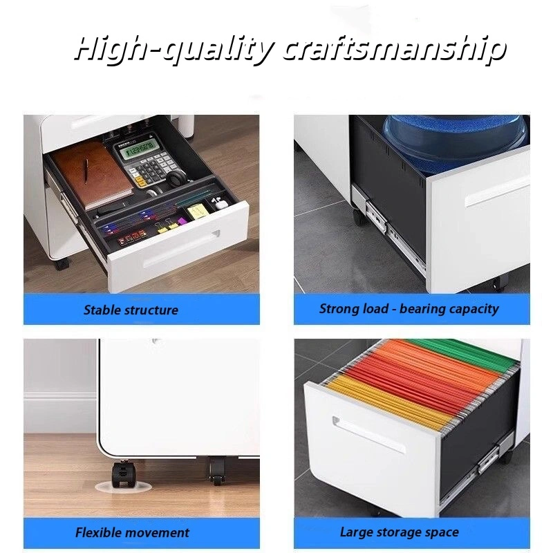 2 Drawer Steel Mobile Pedestal Cabinet+Detail 2 Drawer Steel Mobile Pedestal Cabinet+Detail