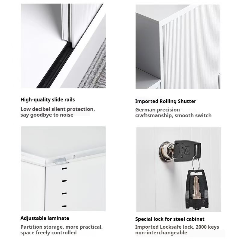 Tambour Door Storage Cabinet+Detail