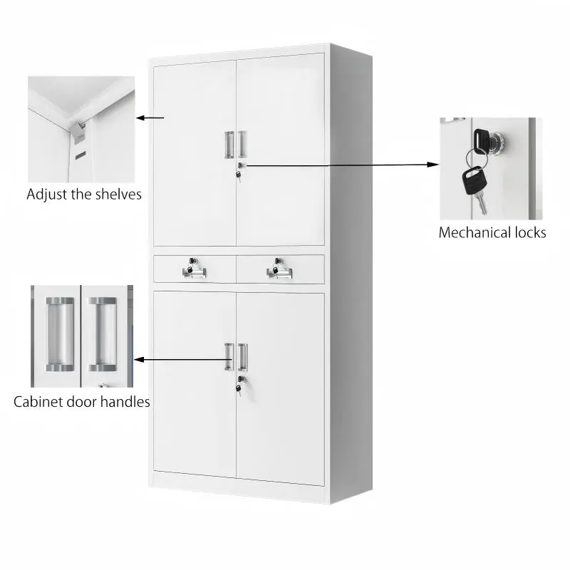Steel-Door File Cabinets with Two Middle Drawers+Detail Steel-Door File Cabinets with Two Middle Drawers+Detail