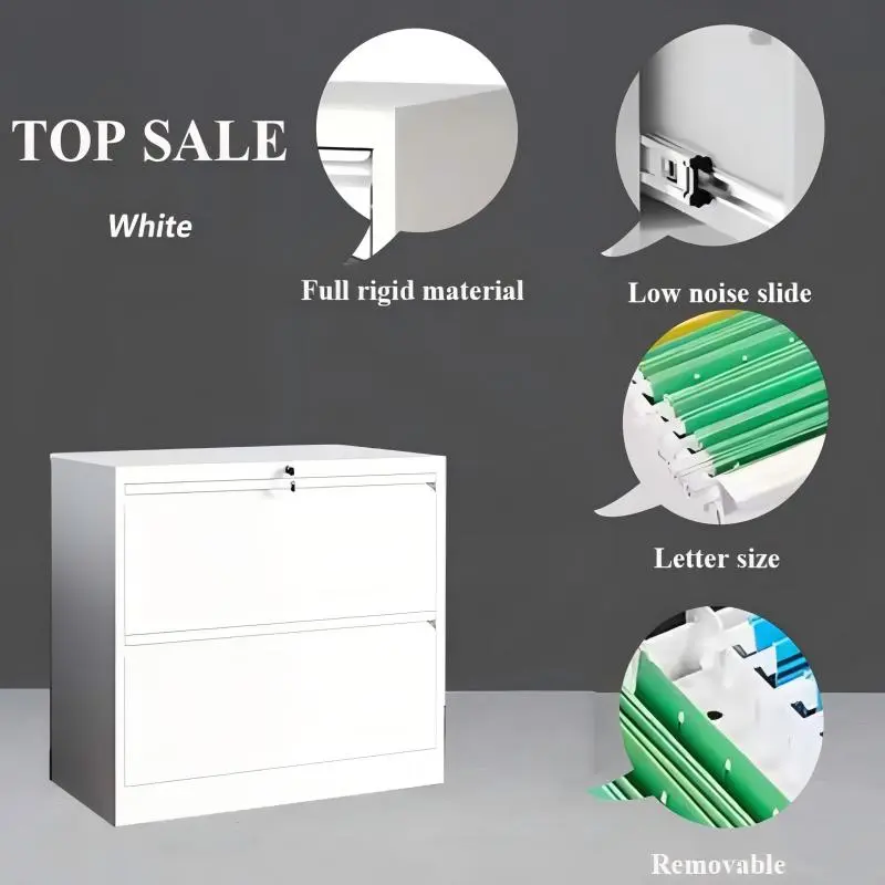 2 Drawer Lateral Steel File Cabinet+Detail