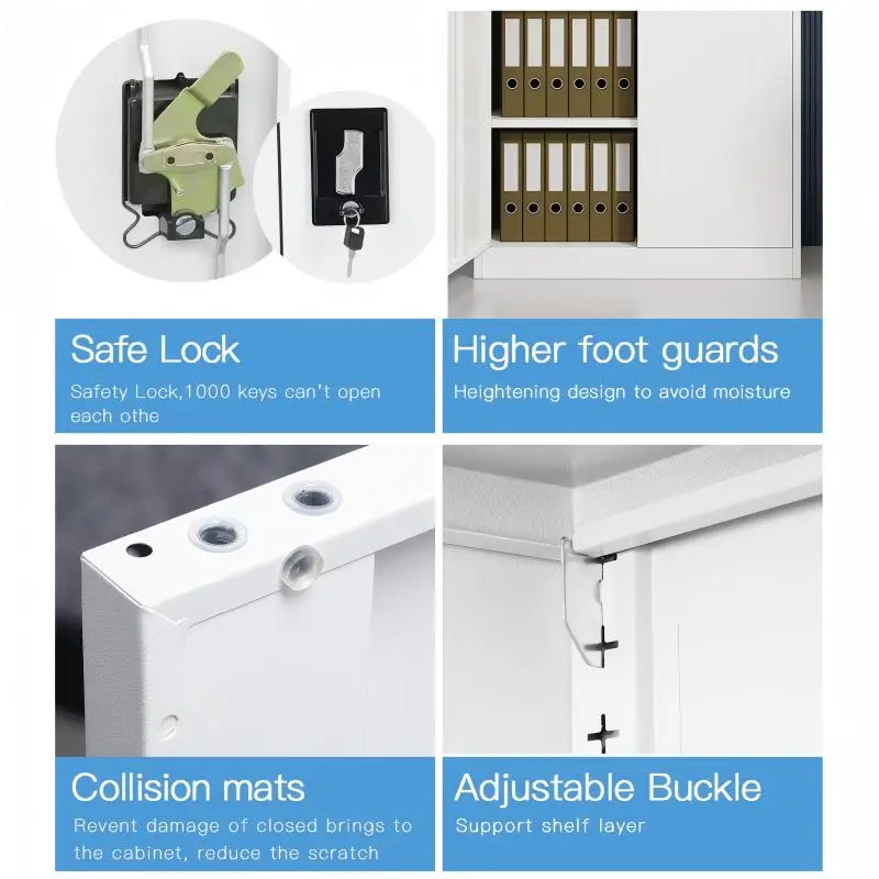 2 Door Steel File Cabinet+Detail