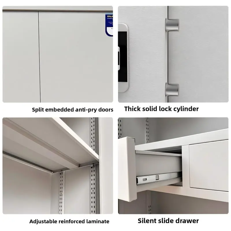 White Metal Combination Storage Cabinet+Detail White Metal Combination Storage Cabinet+Detail