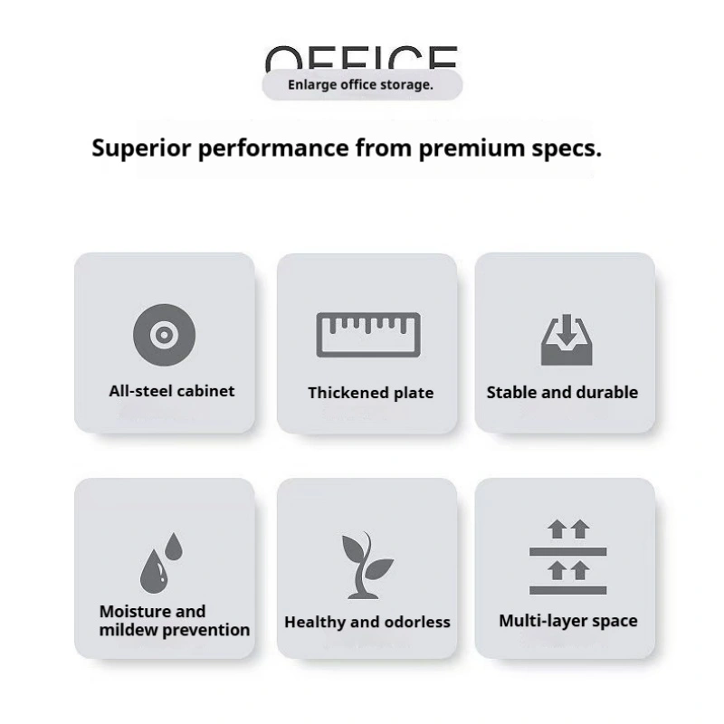 Three drawer filing cabinet with casters+Detail