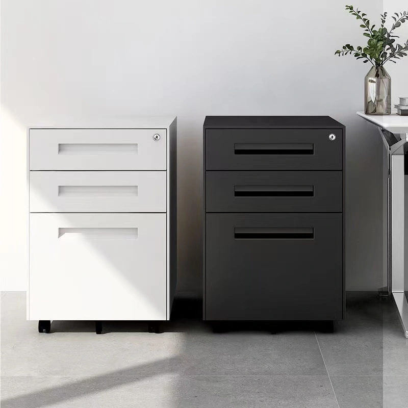 Three drawer filing cabinet with casters+Application
