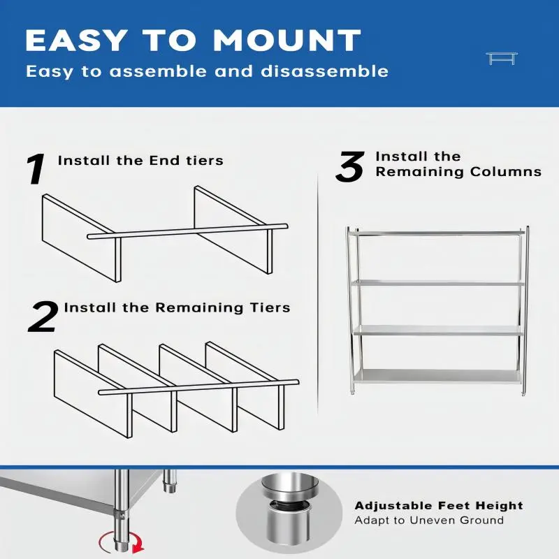  Stainless Steel Shelves+Detail