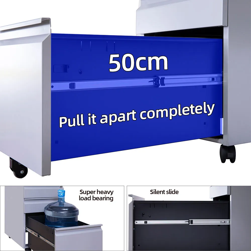 3-Drawer Steel Mobile Cabinet-Detail