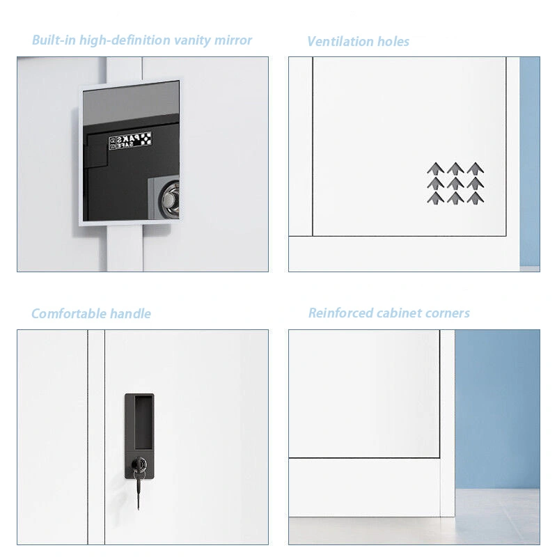 2 Door Steel Wardrobe+Detail 2 Door Steel Wardrobe+Detail