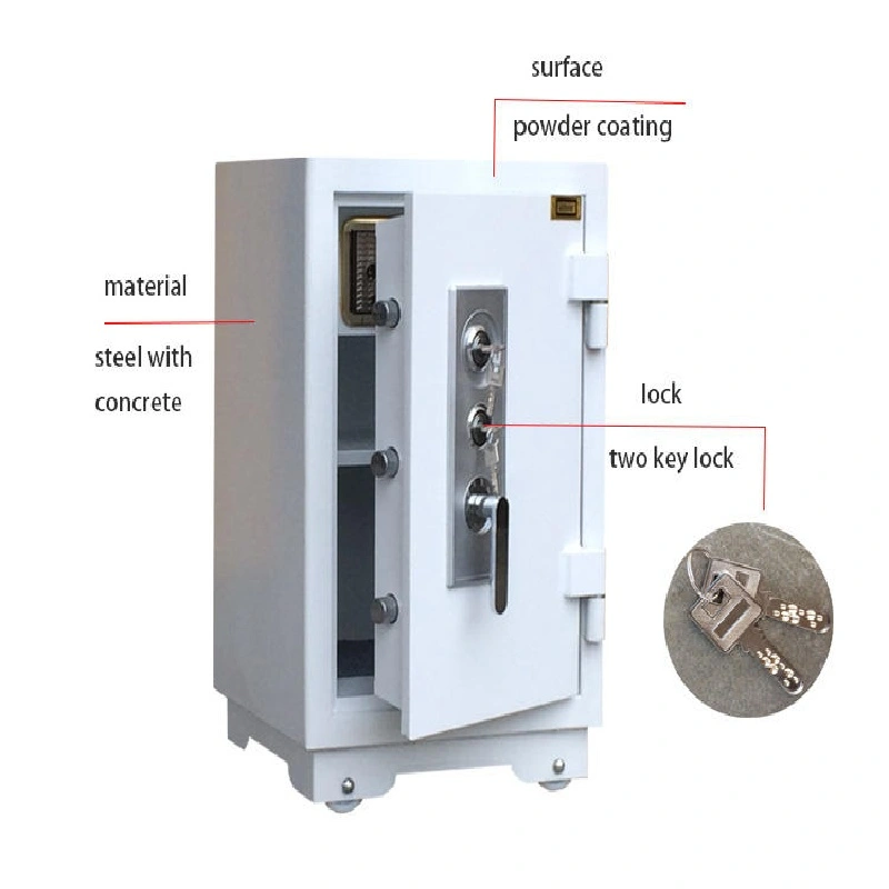 Steel Fireproof Safe Box with 2 Key Lock +Detail