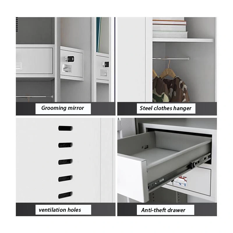 4 Door Steel Storage Locker+Detail 4 Door Steel Storage Locker+Detail