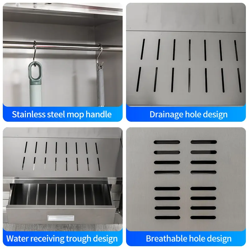 2 Doors Cleaning Tools Storage Cabinet+Detail