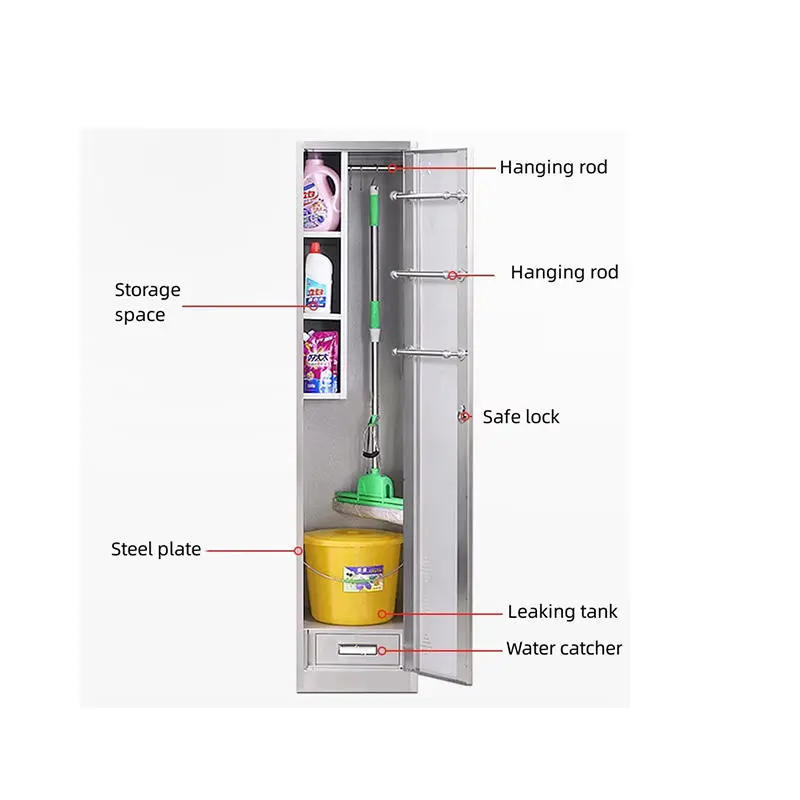 Single Door Cleaning Tools Storage Cabinet+Detail Single Door Cleaning Tools Storage Cabinet+Detail