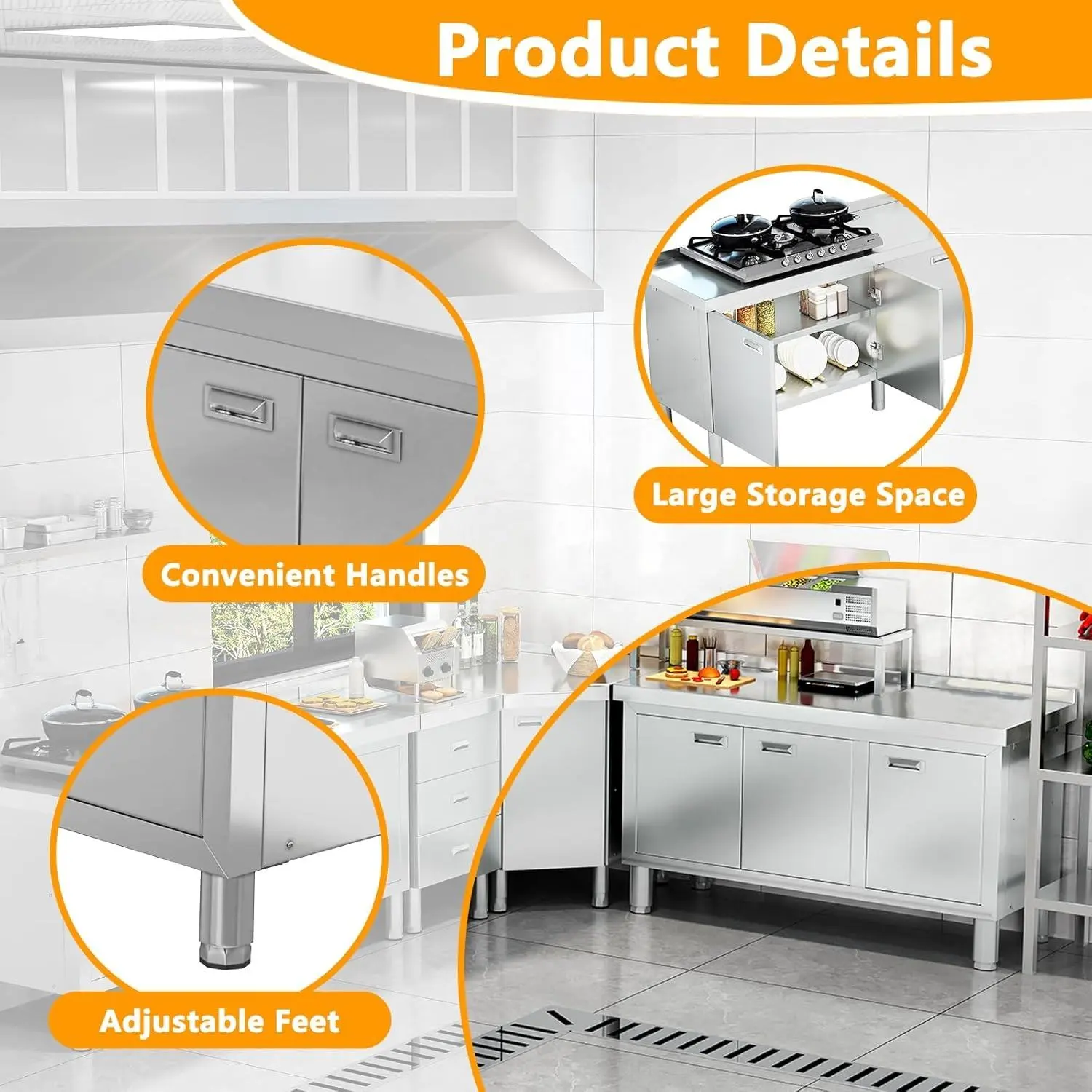 Stainless Steel Cupboards+Detail