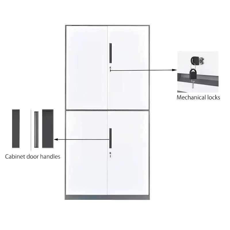 Double-Section Four-Door Office Cabinet