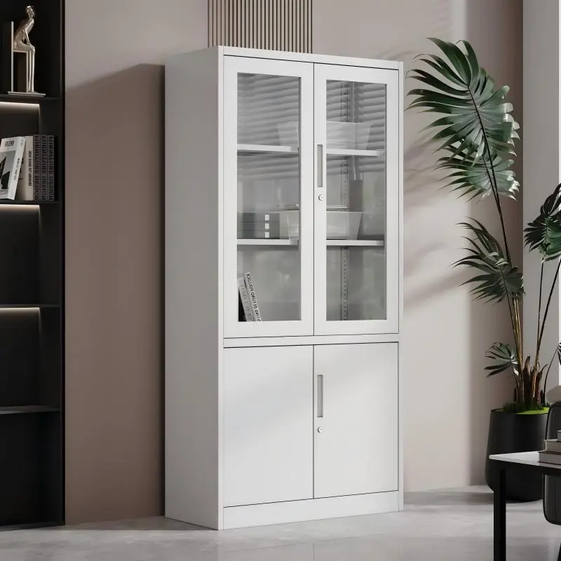 Four-Door Steel and Glass Filing Cabinet+Detail