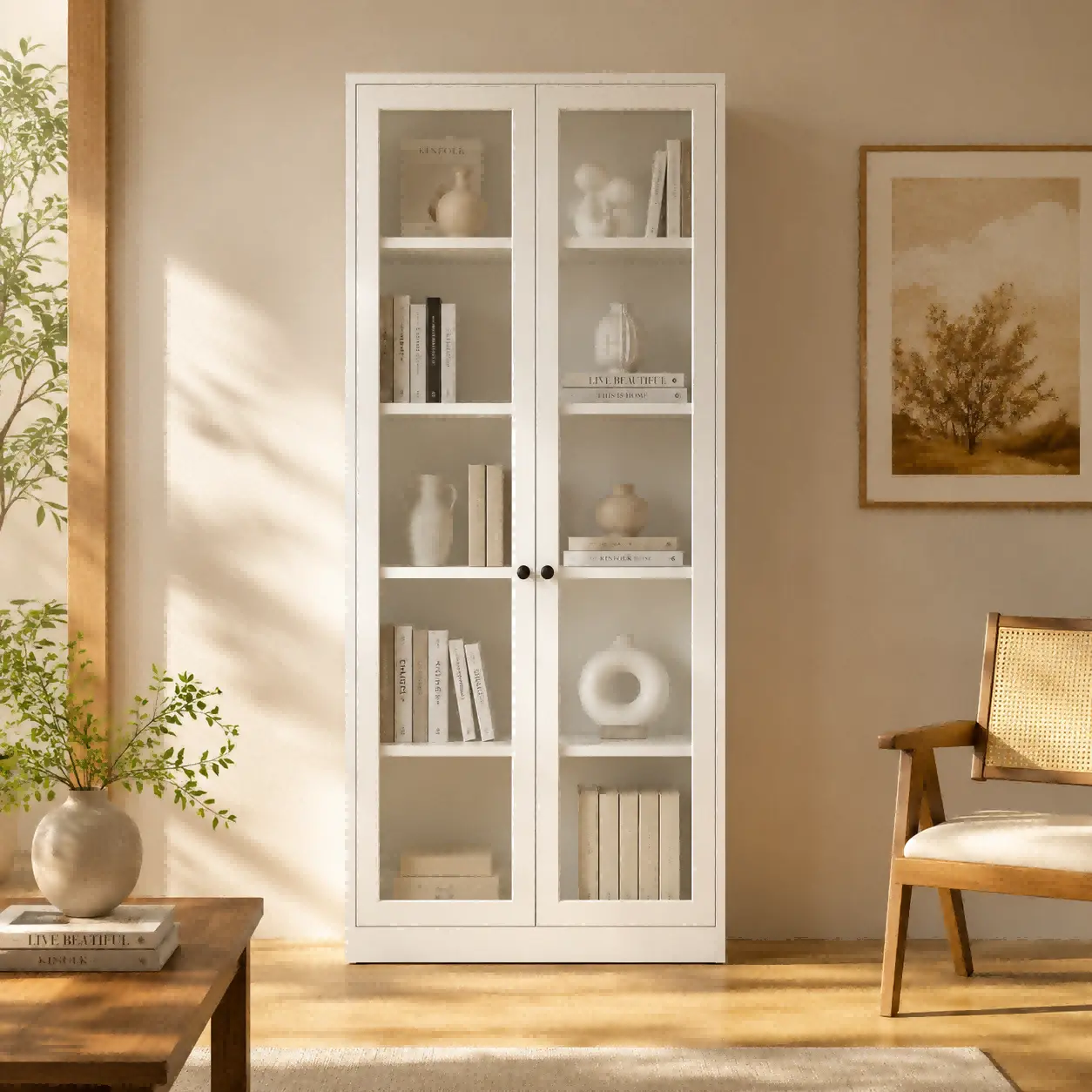 Full Glass Double Door Steel Cabinet