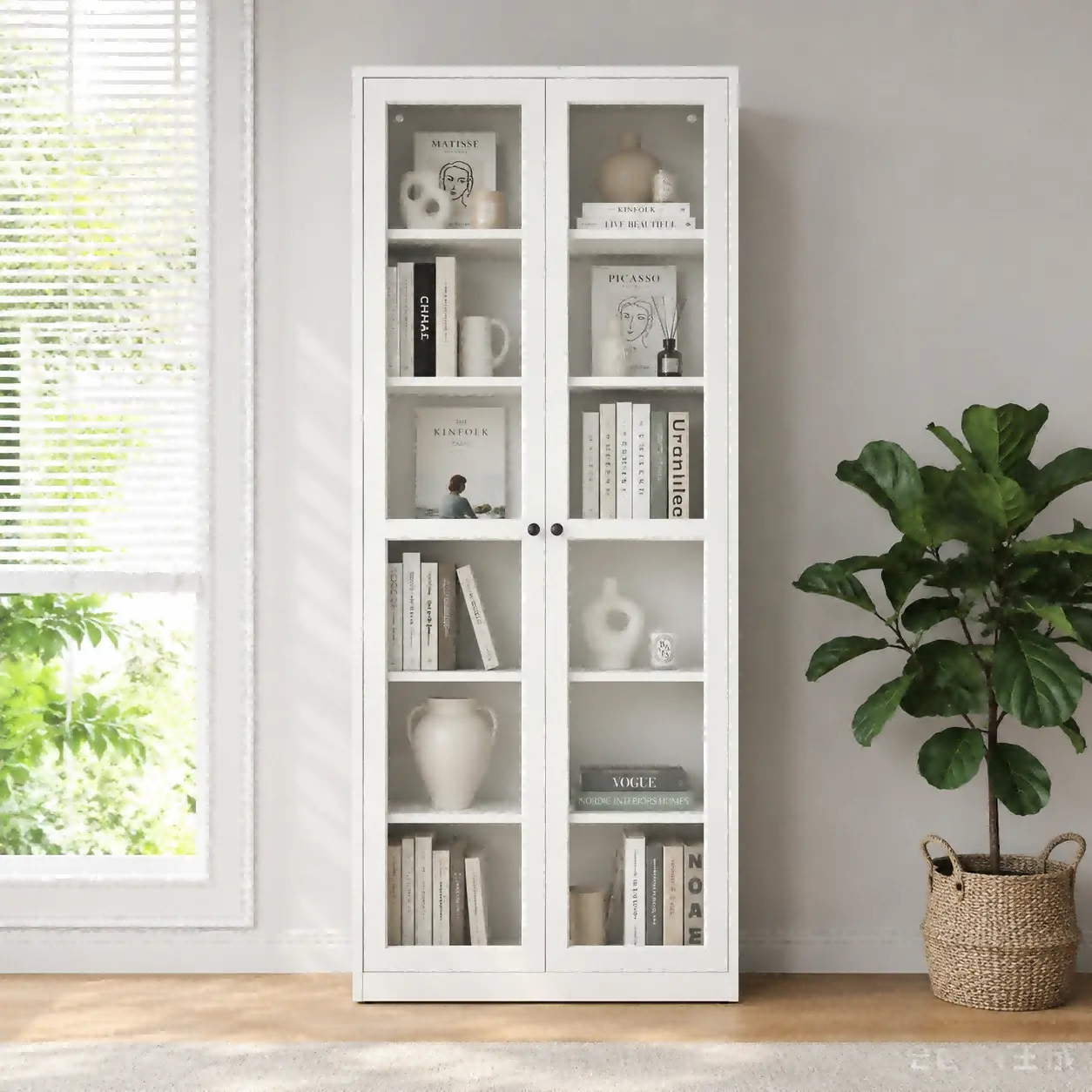 Full Glass Double Door Steel Cabinet