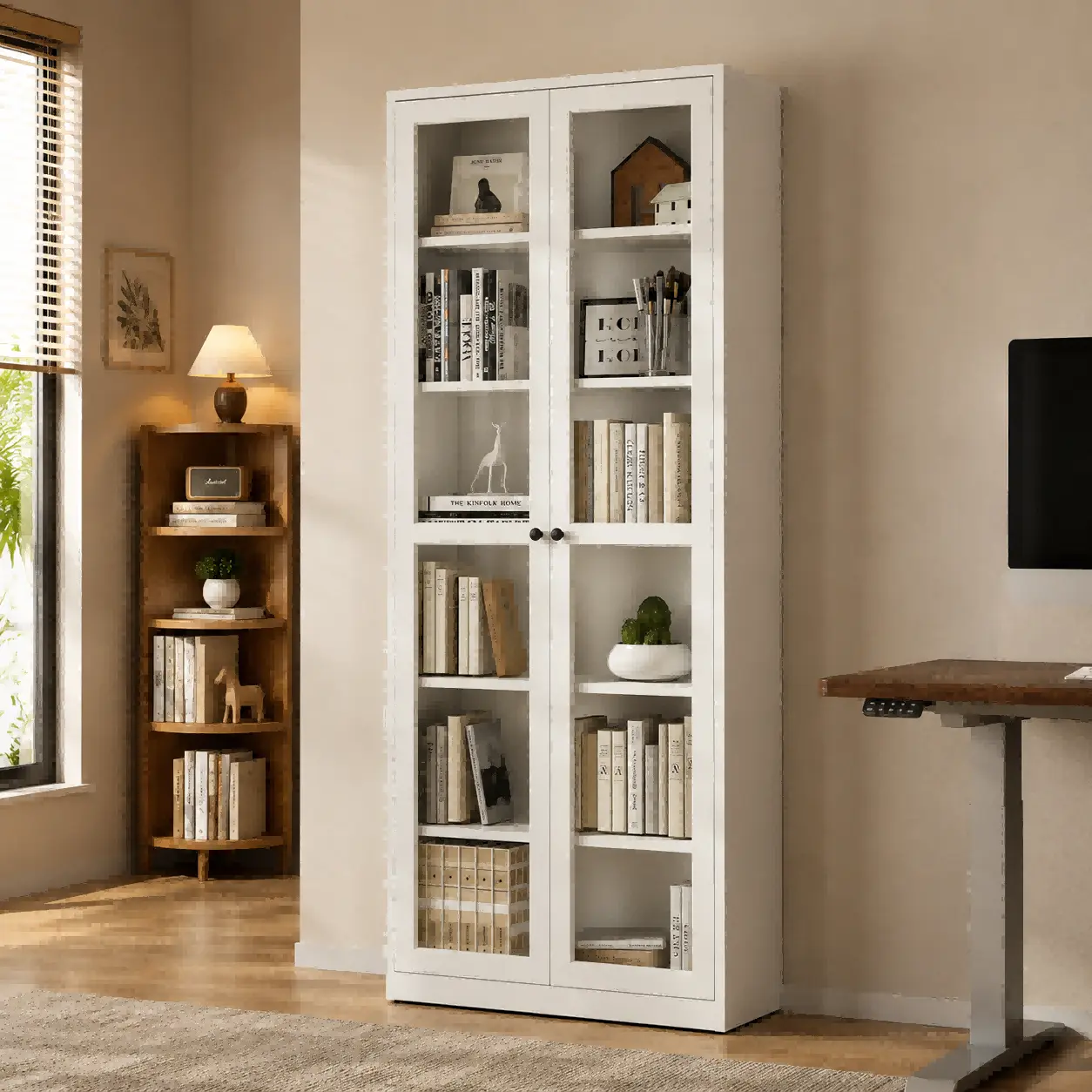 Full Glass Double Door Steel Cabinet