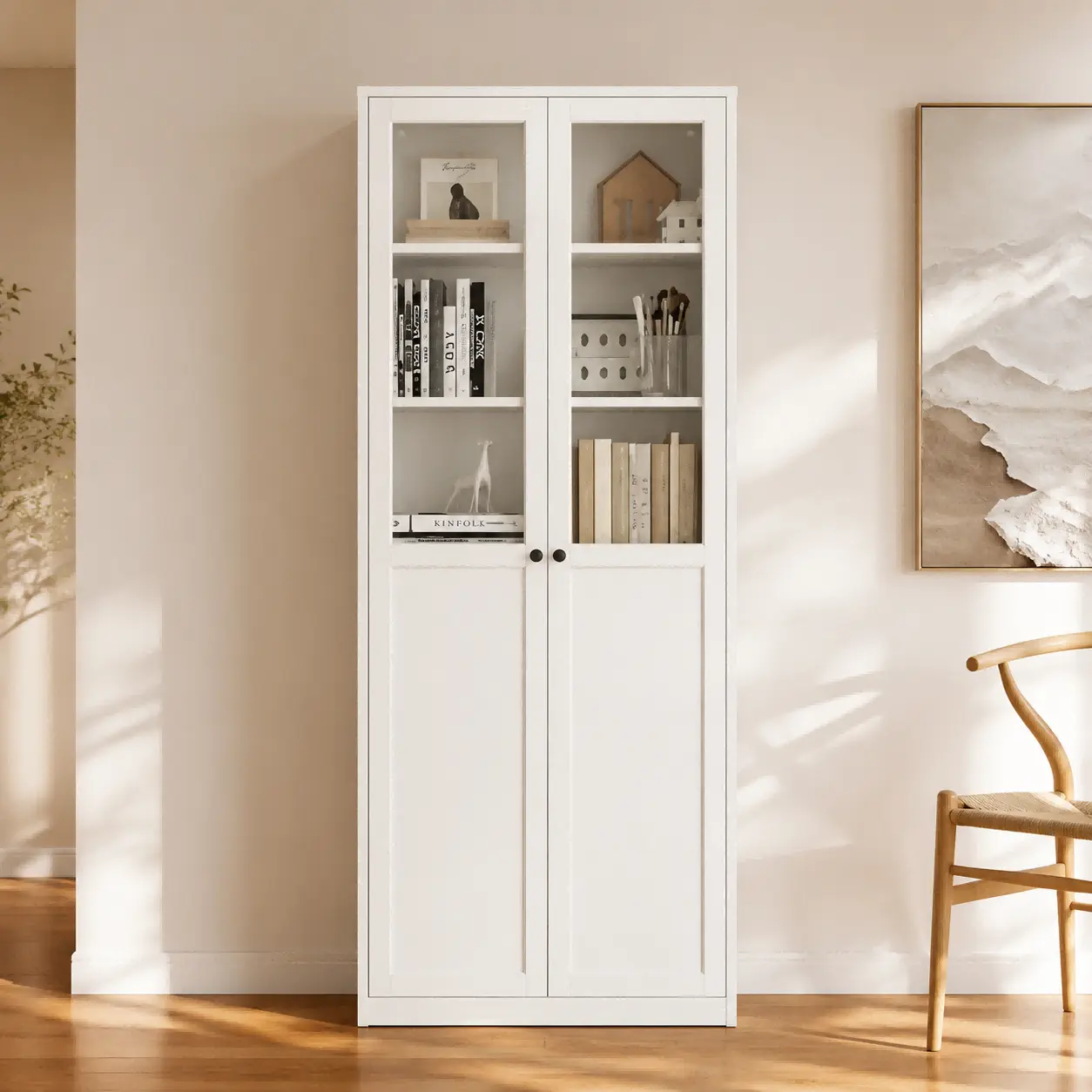 Tall Upper Glass Steel Cabinet