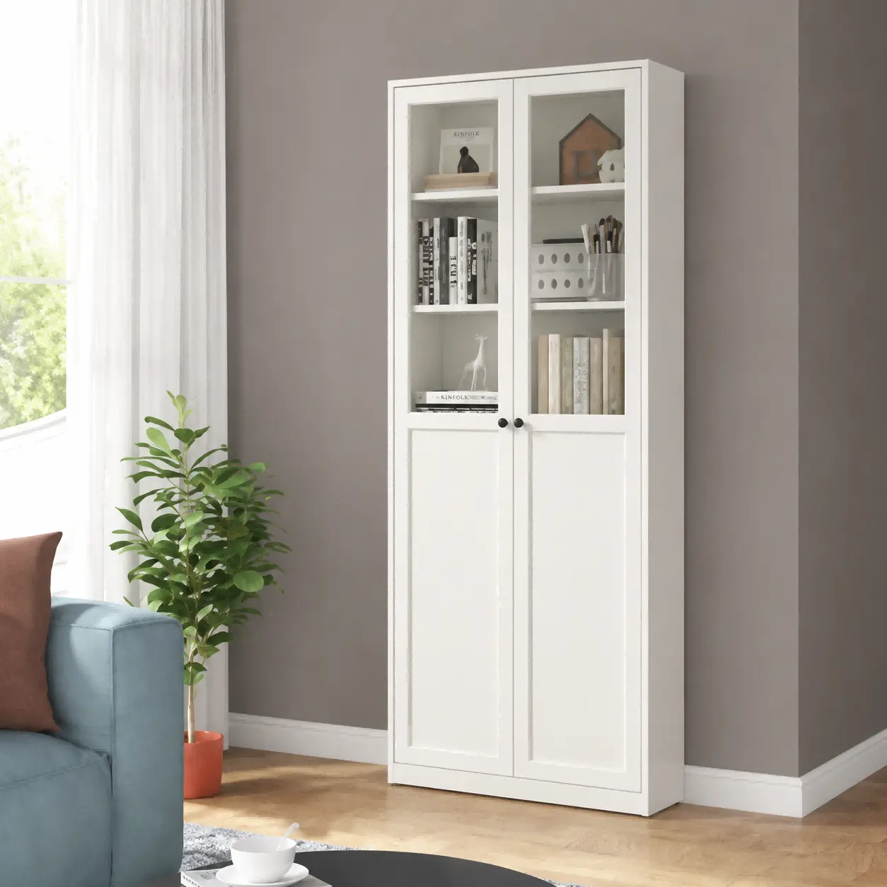 Tall Upper Glass Steel Cabinet