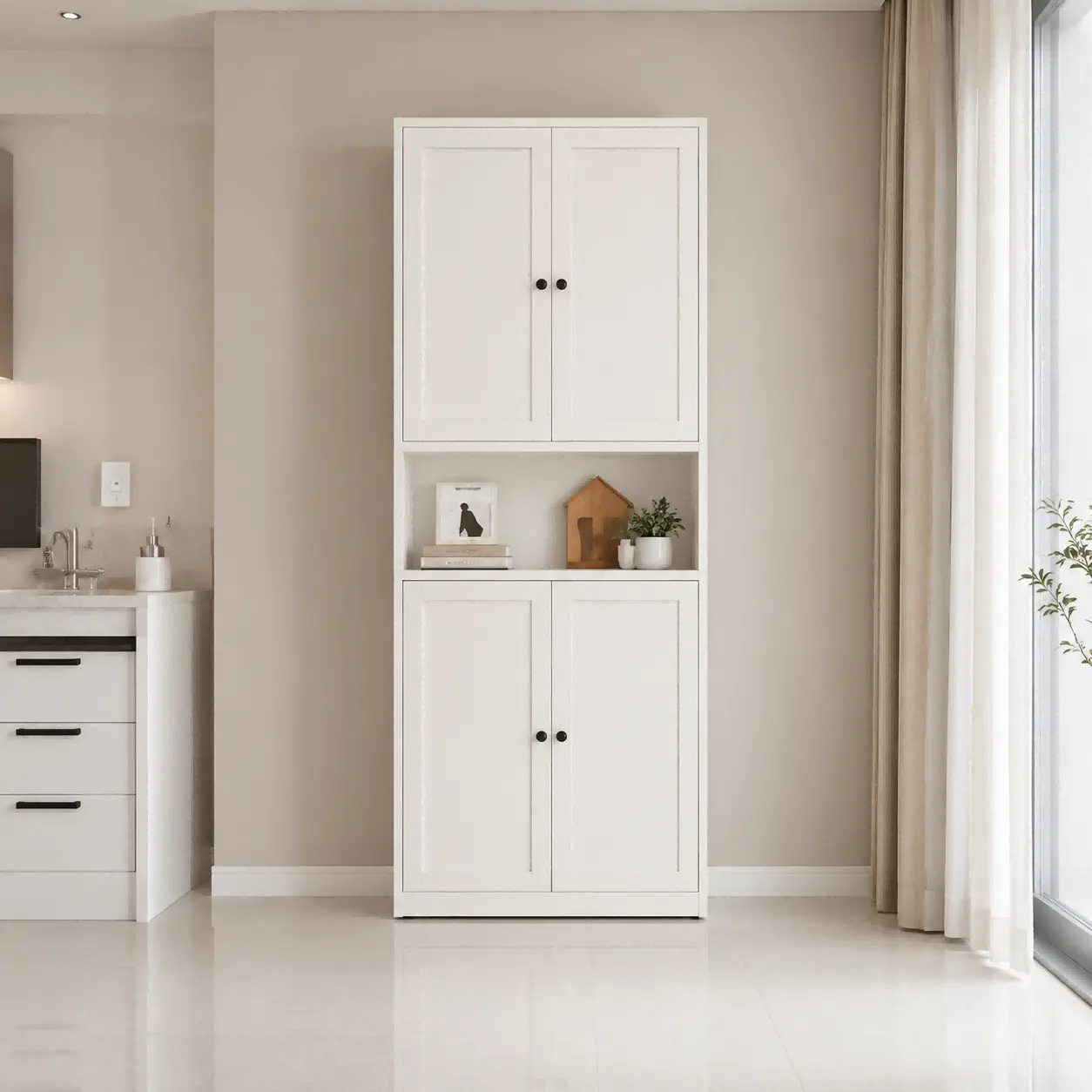Double Solid Door Tall Steel Cabinet