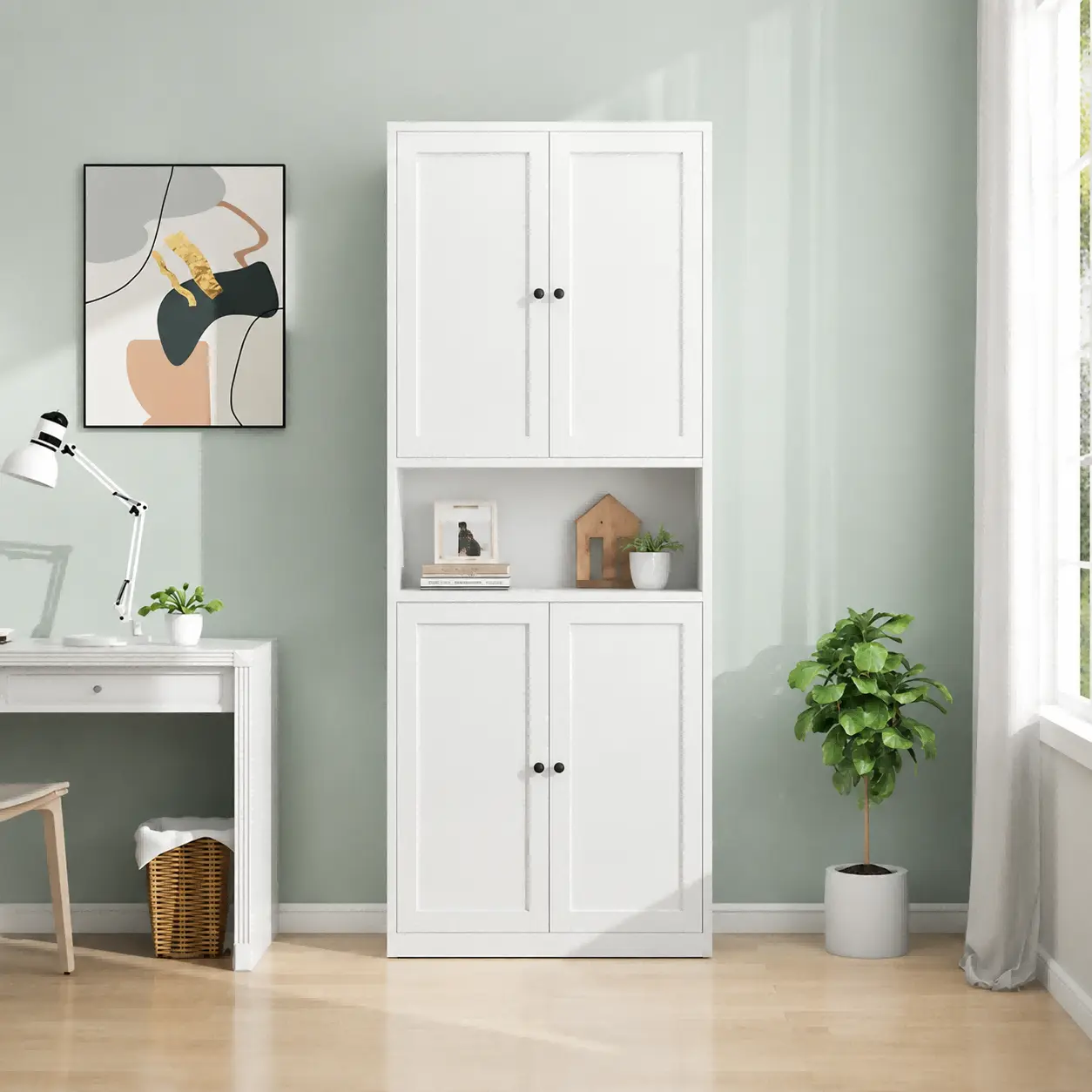 Double Solid Door Tall Steel Cabinet