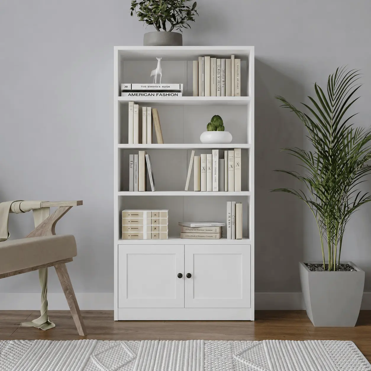 4‑Tier Double‑Door Low Bookcase 4‑Tier Double‑Door Low Bookcase