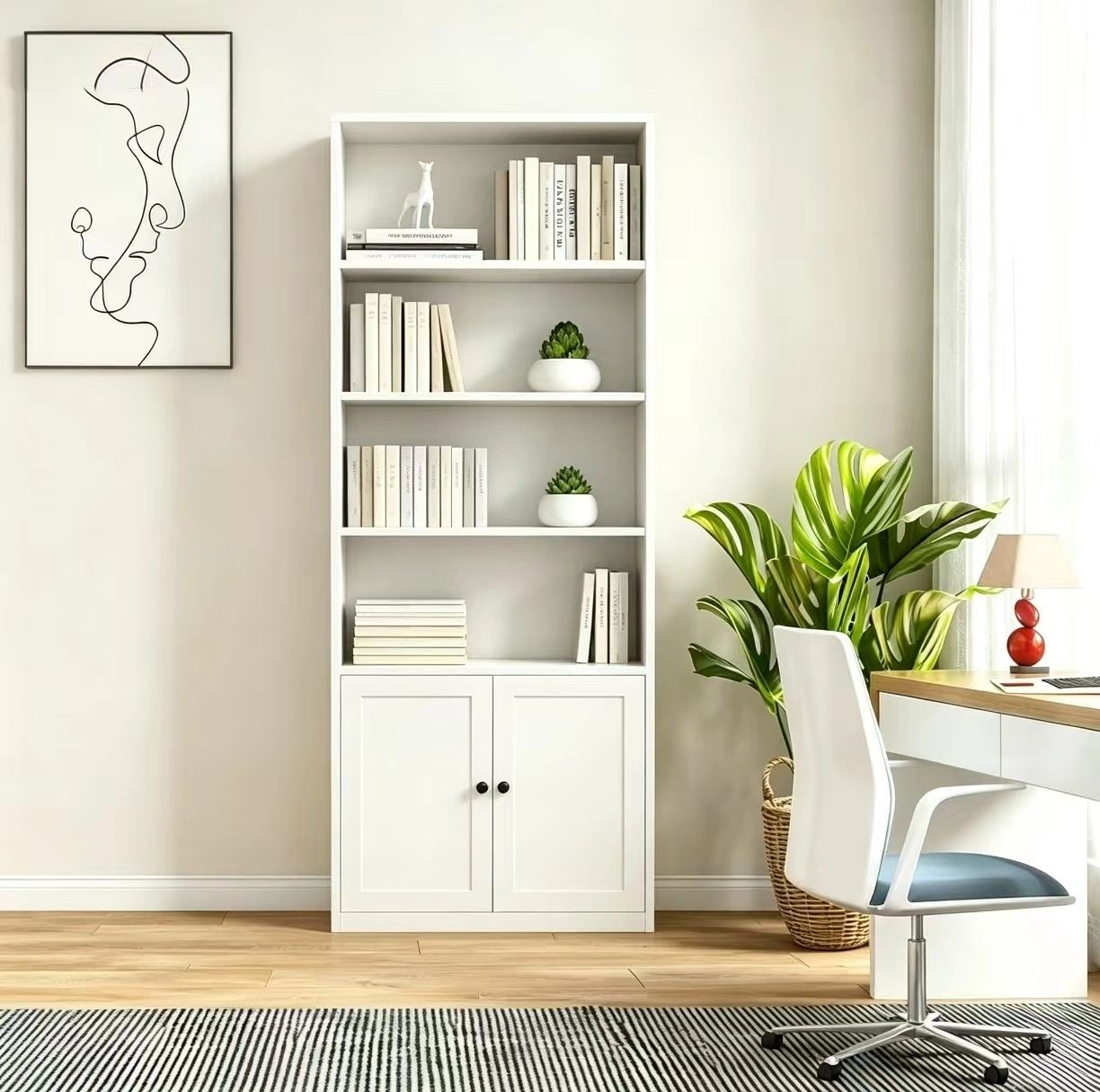 4‑Tier Double‑Door Low Bookcase 4‑Tier Double‑Door Low Bookcase