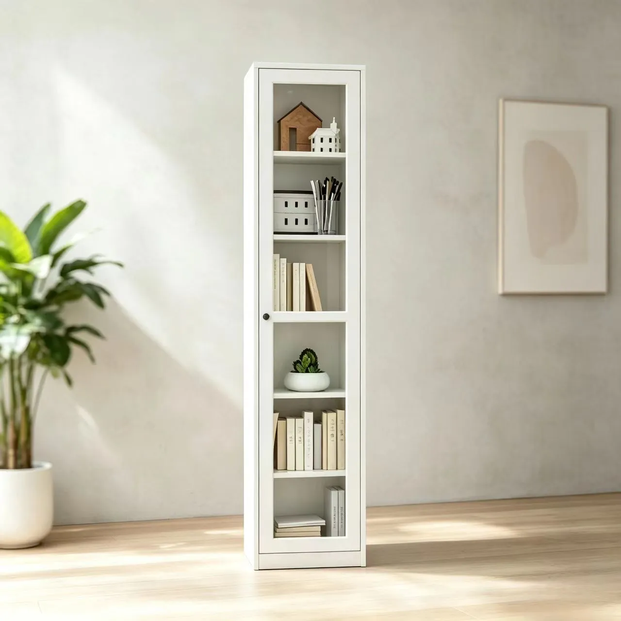 Narrow Frame Glass Door Office Bookcase Narrow Frame Glass Door Office Bookcase