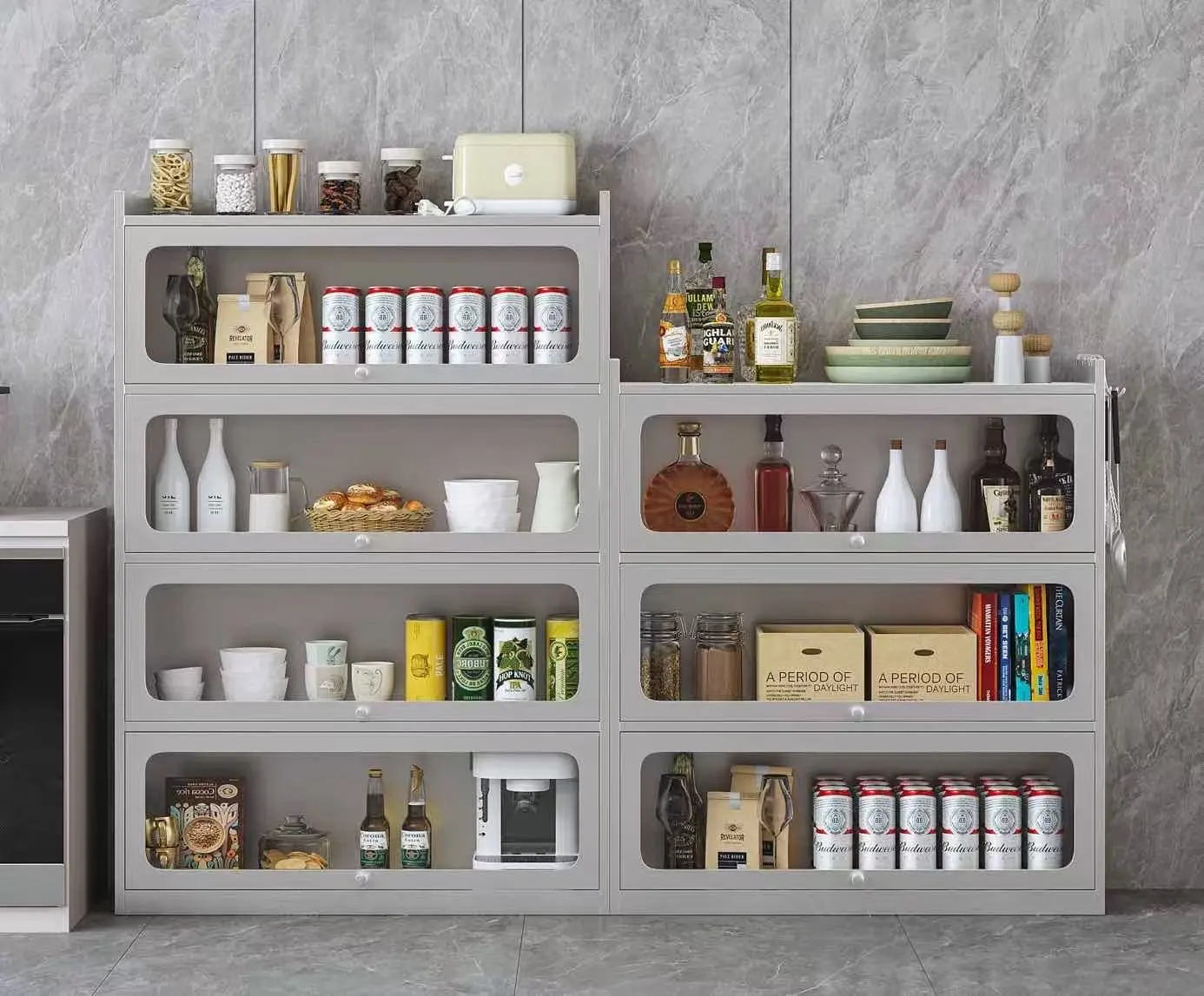 Stainless steel 4-door flip-top cabinet (4)