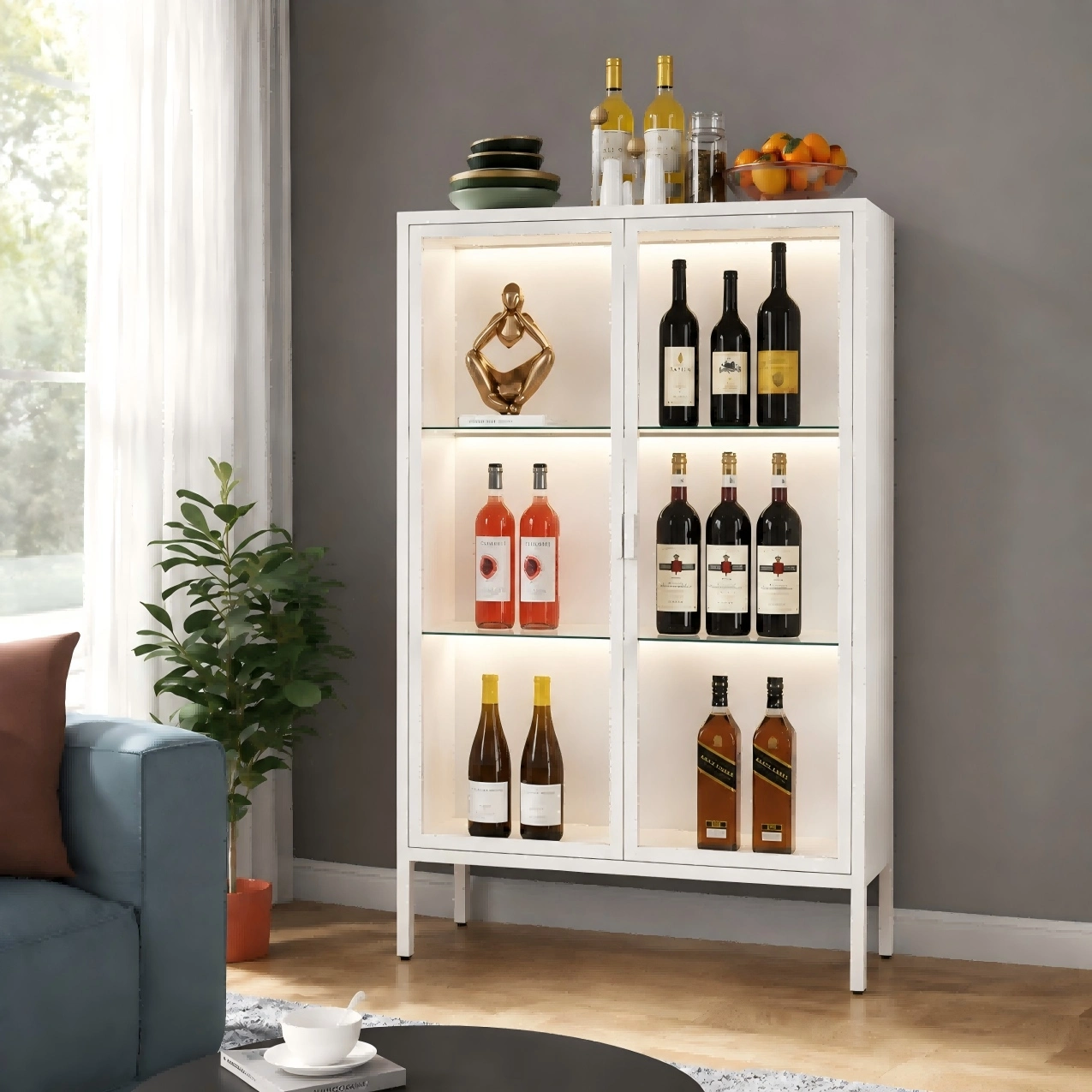 Double Door Glass Display Cabinet