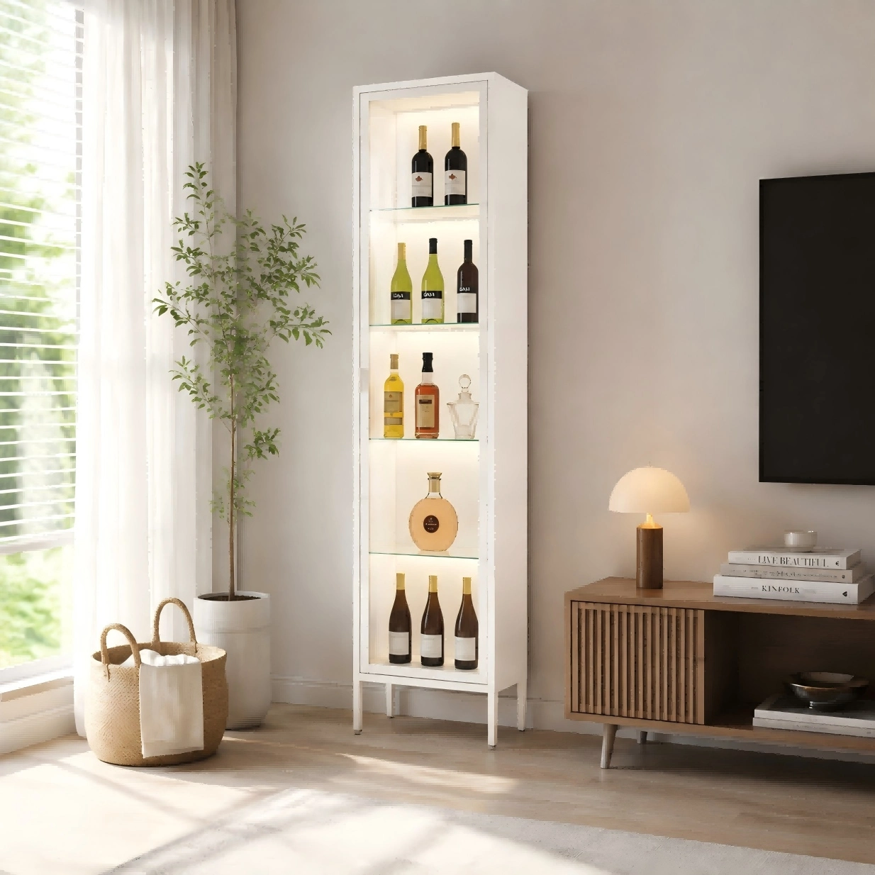 Tall Single Door Glass Display Cabinet Tall Single Door Glass Display Cabinet