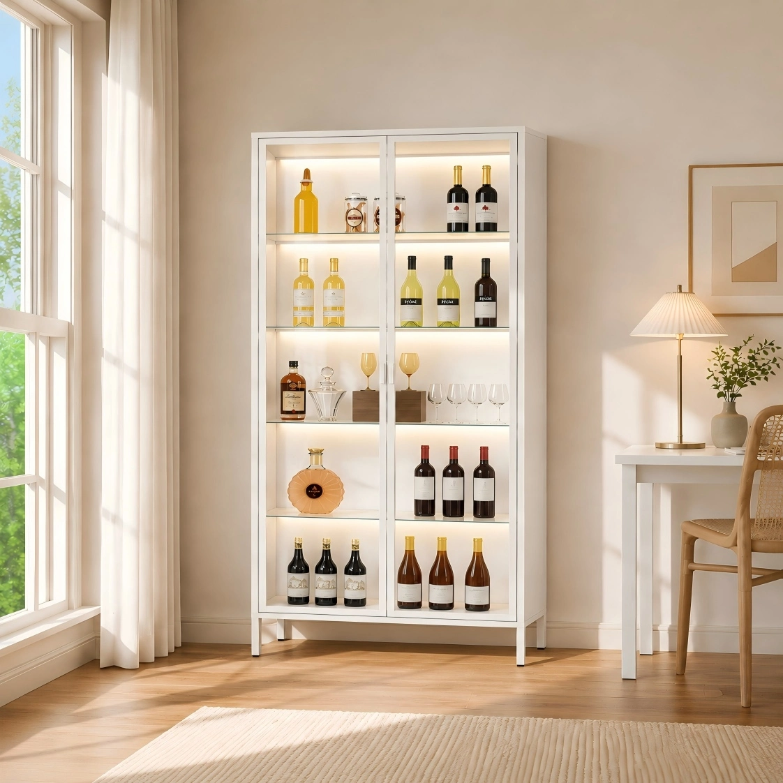 Tall Double Door Glass Display Cabinet Tall Double Door Glass Display Cabinet