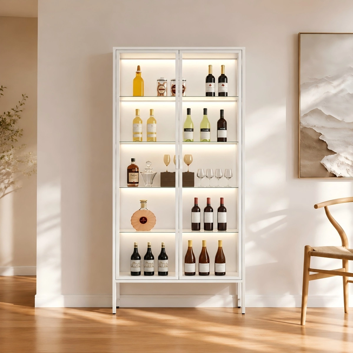 Tall Double Door Glass Display Cabinet Tall Double Door Glass Display Cabinet