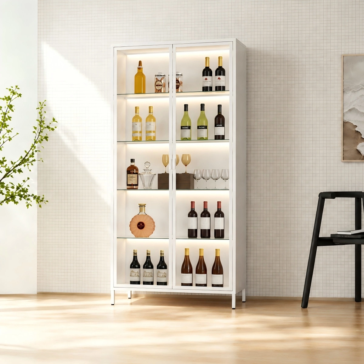 Tall Double Door Glass Display Cabinet Tall Double Door Glass Display Cabinet