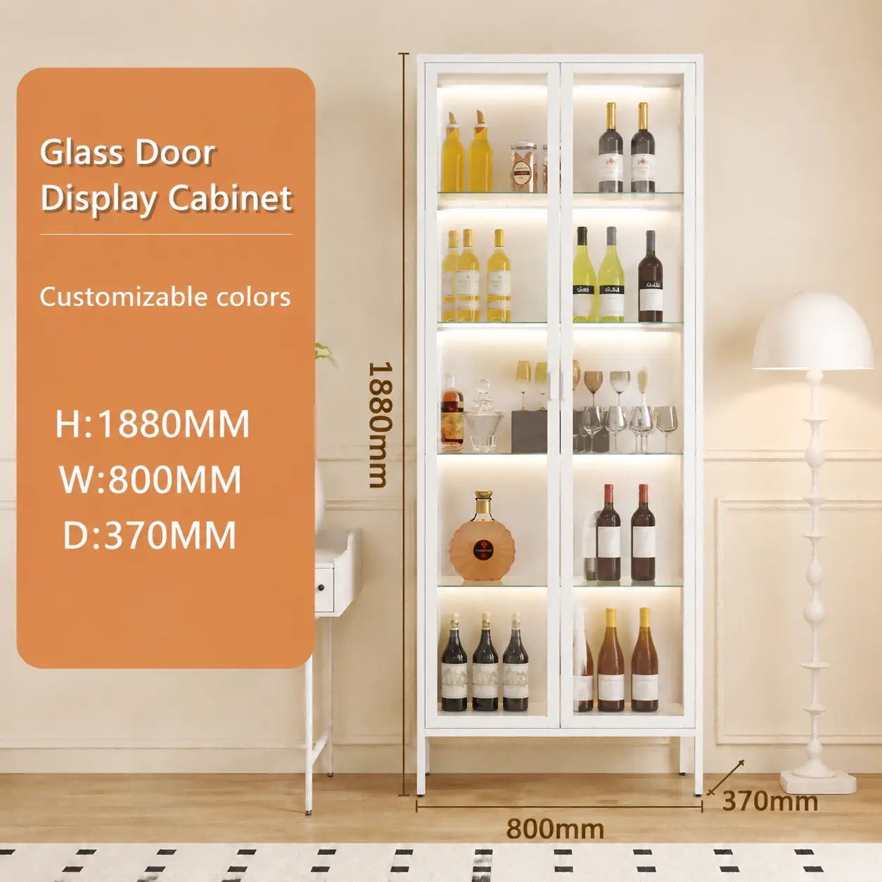 Tall Double Door Glass Display Cabinet Tall Double Door Glass Display Cabinet