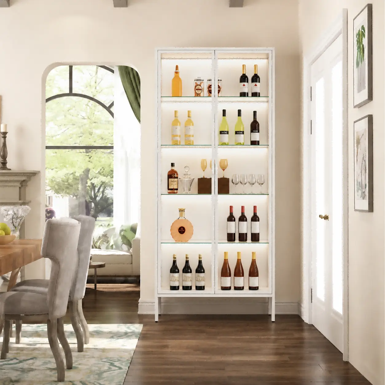 Tall Double Door Glass Display Cabinet Tall Double Door Glass Display Cabinet