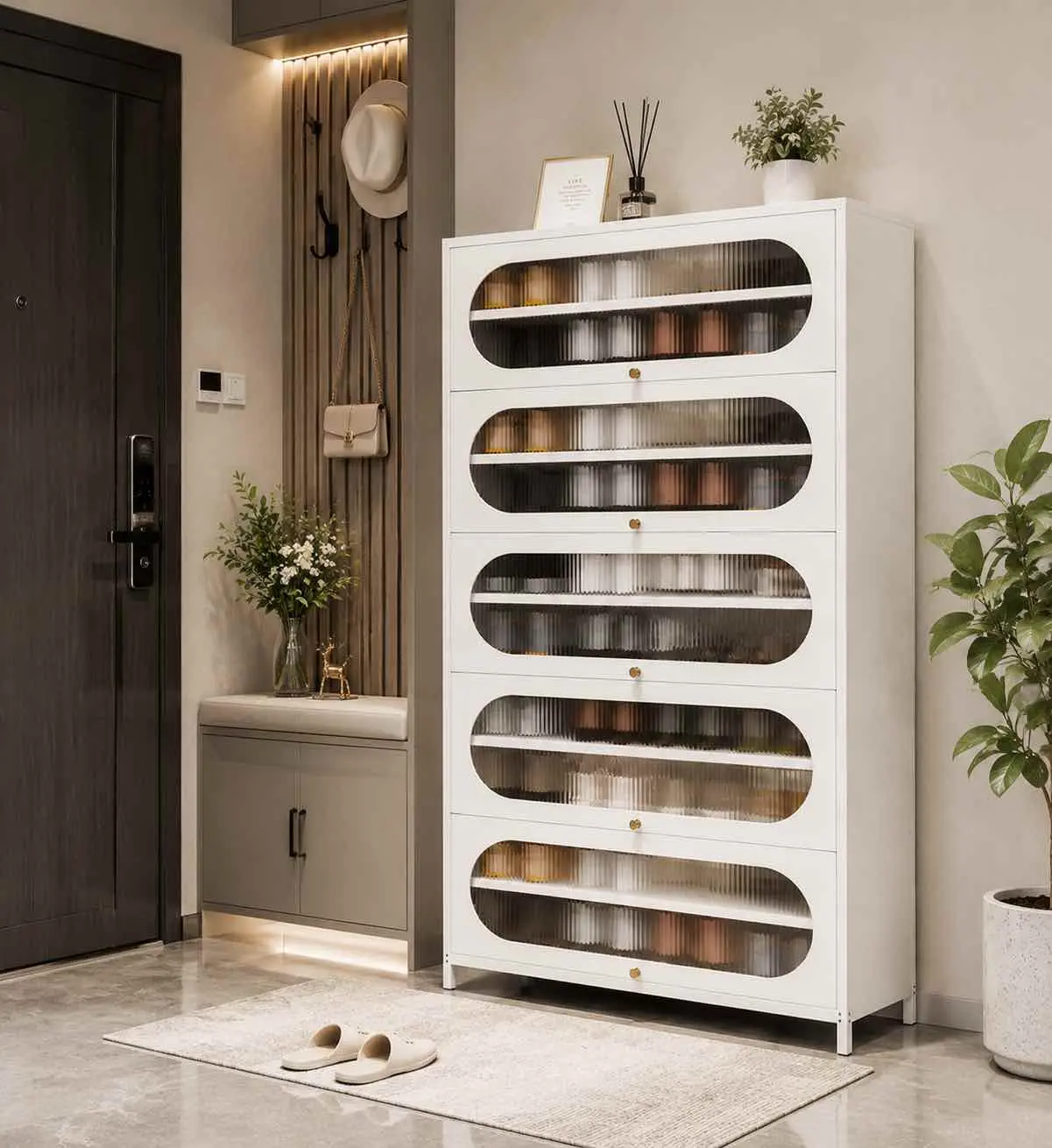Arc Door 10-Door 5-Tier Steel Shoe Cabinet Arc Door 10-Door 5-Tier Steel Shoe Cabinet